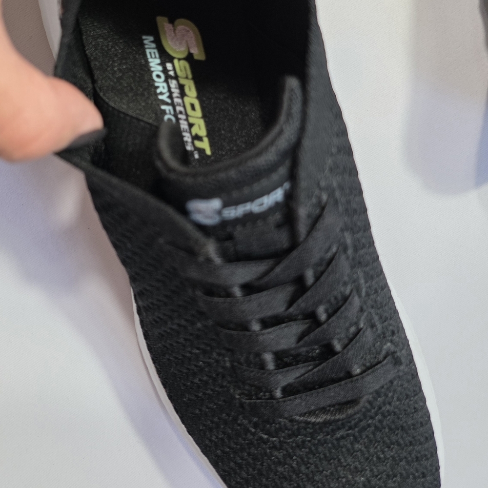 S Sport by Skechers Women’s Size 6 Black Knit Sneakers Memory Foam Lightweight - Picture 4 of 7